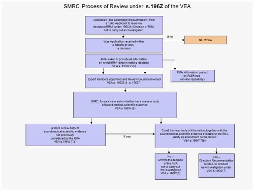 SMRC process of review example table